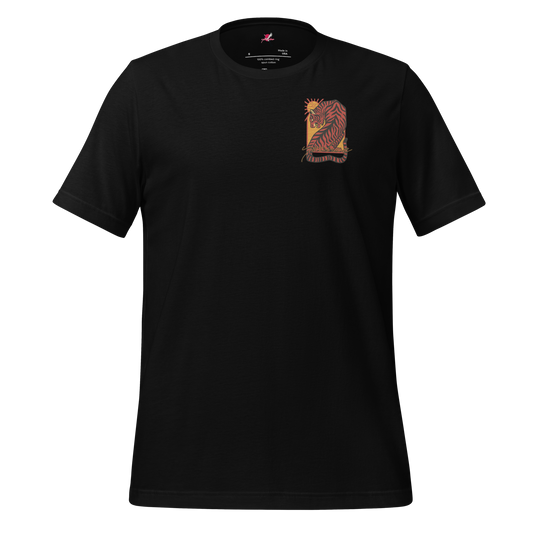 Yochee Rising Sun Tiger T-Shirt – Bold Retro Jungle Graphic Tee